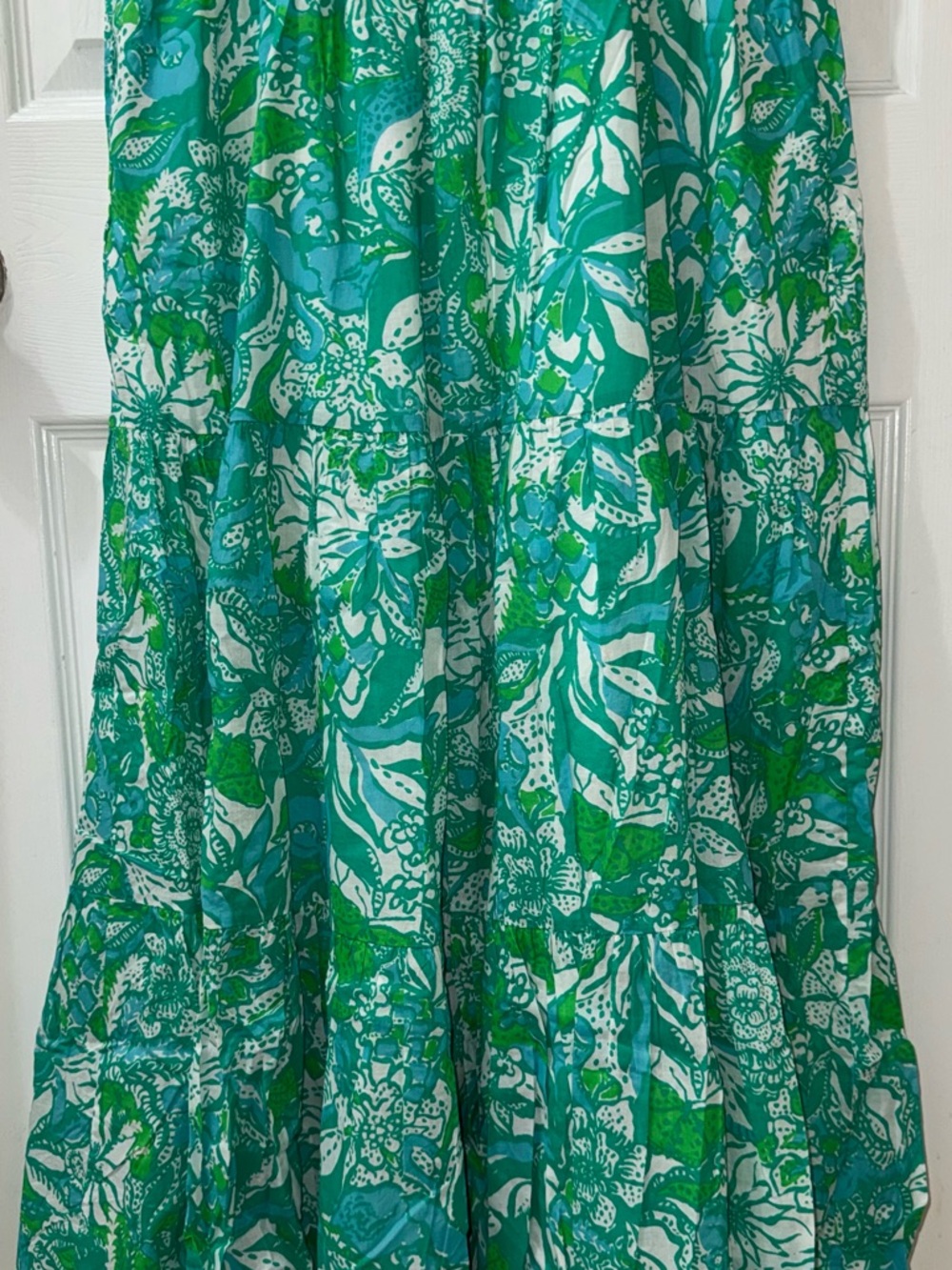 Lilly Pulitzer Botanical Green Safari Sangria Pollie Cotton Midi Dress Size 10 - Picture 6 of 10